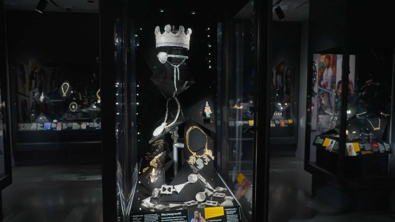Hip-hop jewelry on display at AMNH