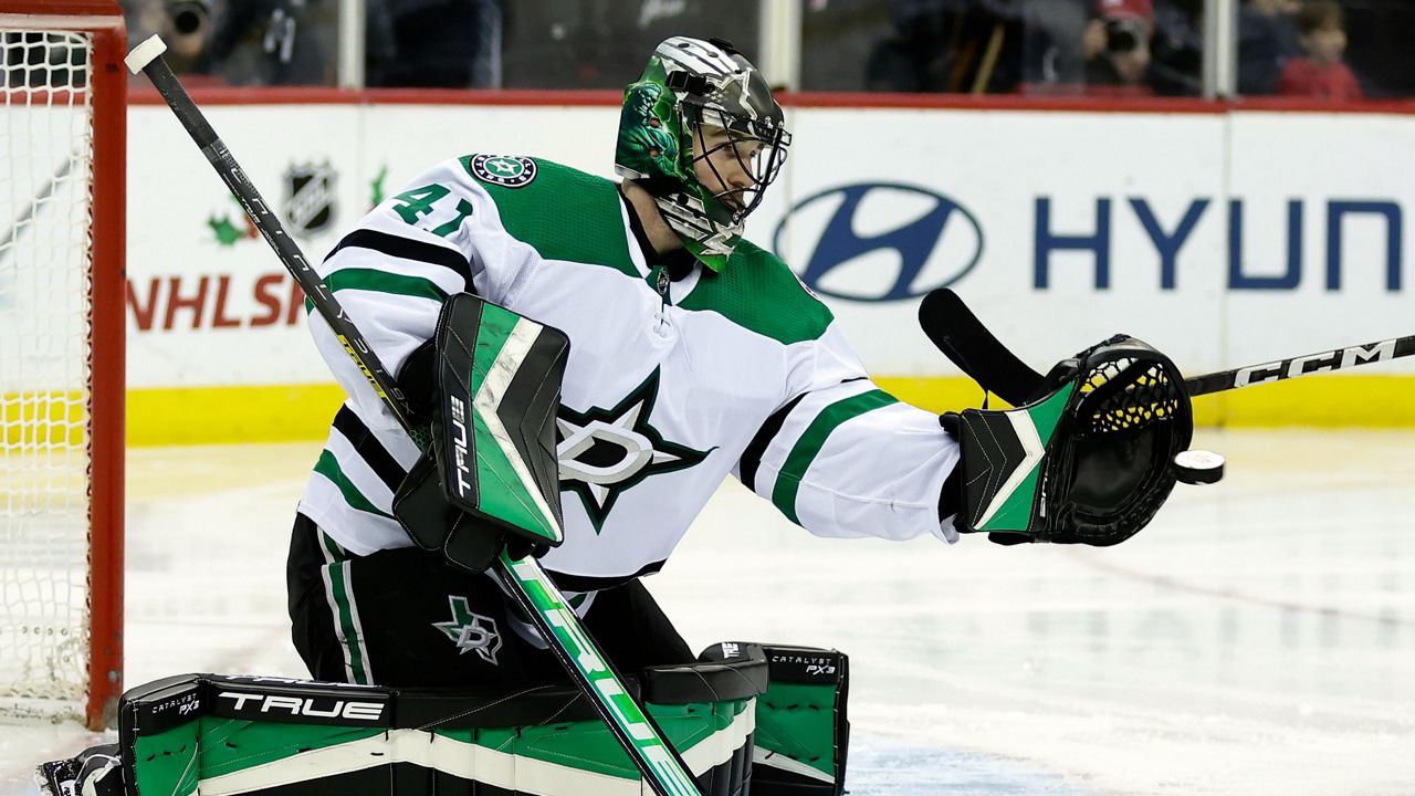 New Jersey Devils left wing Miles Wood (44) celebrates scoring a goal  against the Dallas Stars in the second period of an NHL hockey game  Tuesday, Dec. 13, 2022, in Newark, N.J. (