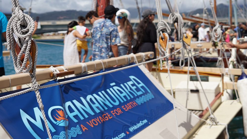 Well-wishers and supporters showed their aloha for Hokulea and her crew before Hokulea's Sunday departure to Alaska via Matson. (Spectrum News/Sarah Yamanaka)