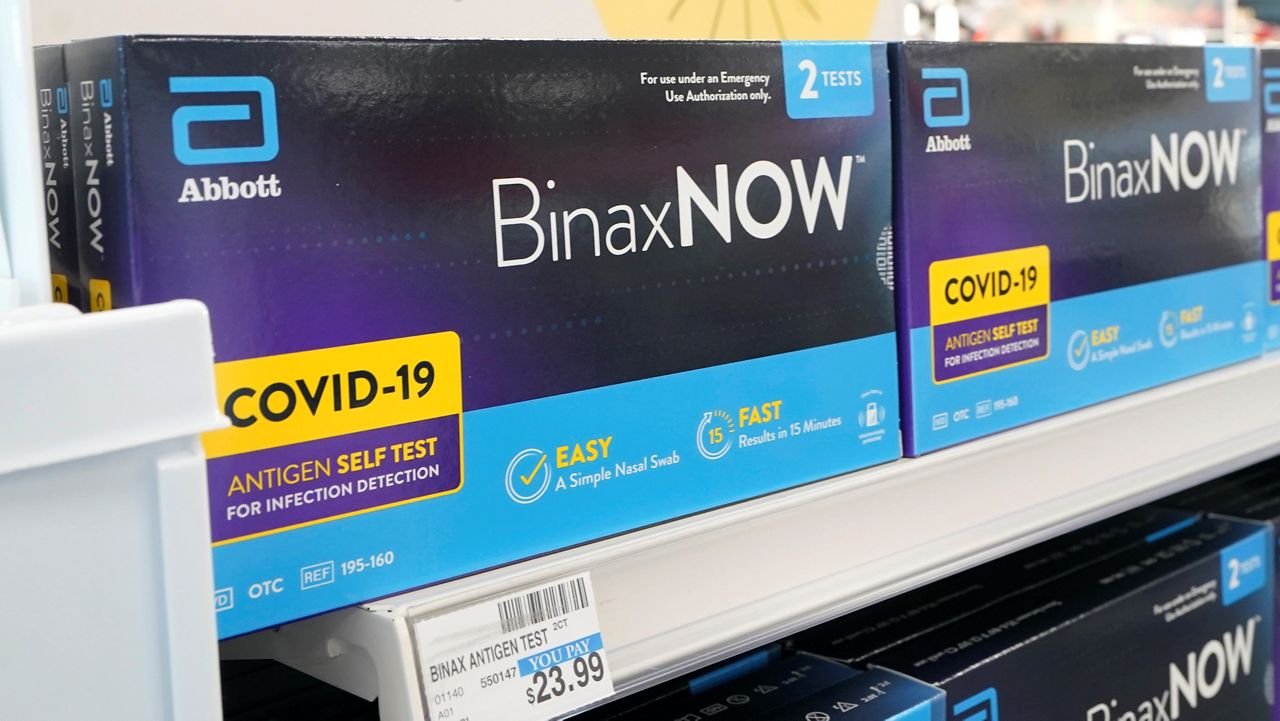 COVID-19 rapid tests on a store shelf