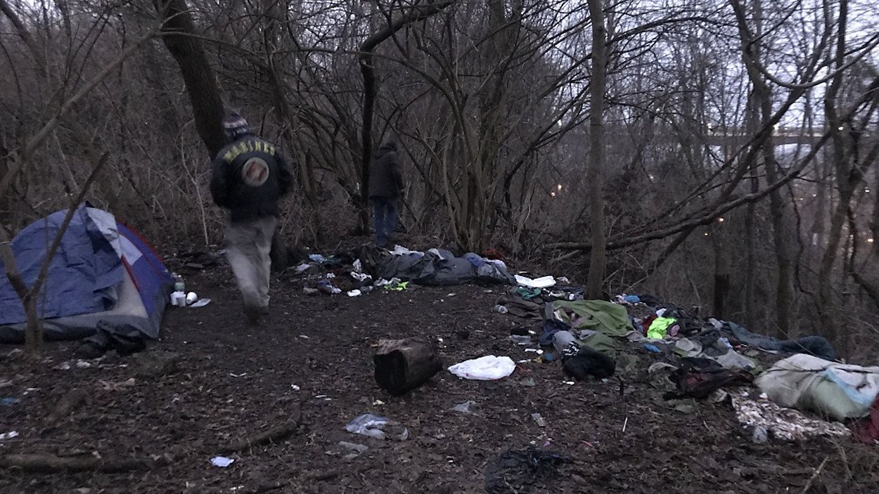 During the Point in Time count, workers visit homeless encampments around the county, many located in woods or by railroad tracks. 