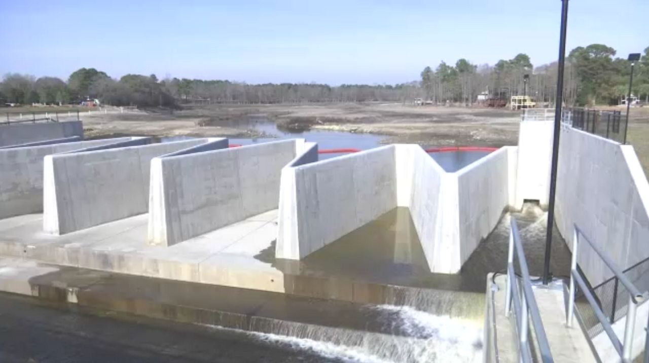 Dam Completed at Hope Mills Lake