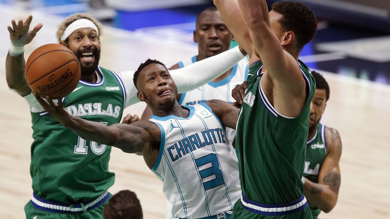 Terry Rozier of the Charlotte Hornets looks on during the game