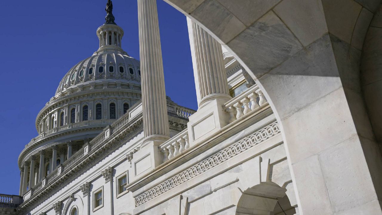 Sun shines on the U.S. Capitol dome, Tuesday, March 2, 2021, in Washington. (AP Photo/Patrick Semansky)