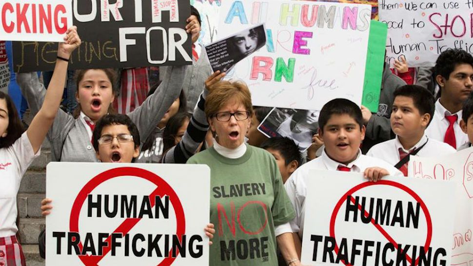 human trafficking protest