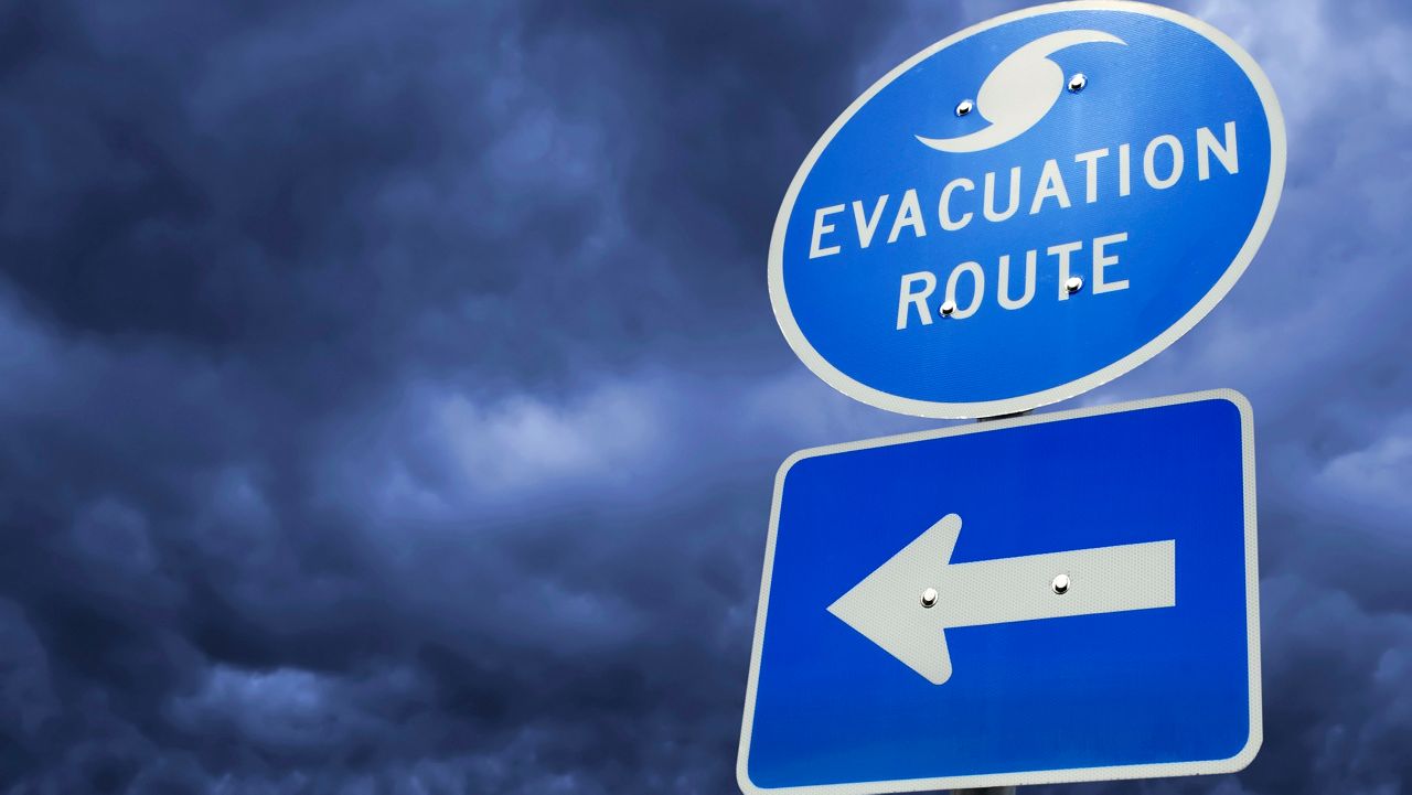 An evacuation route sign for hurricanes. (File)