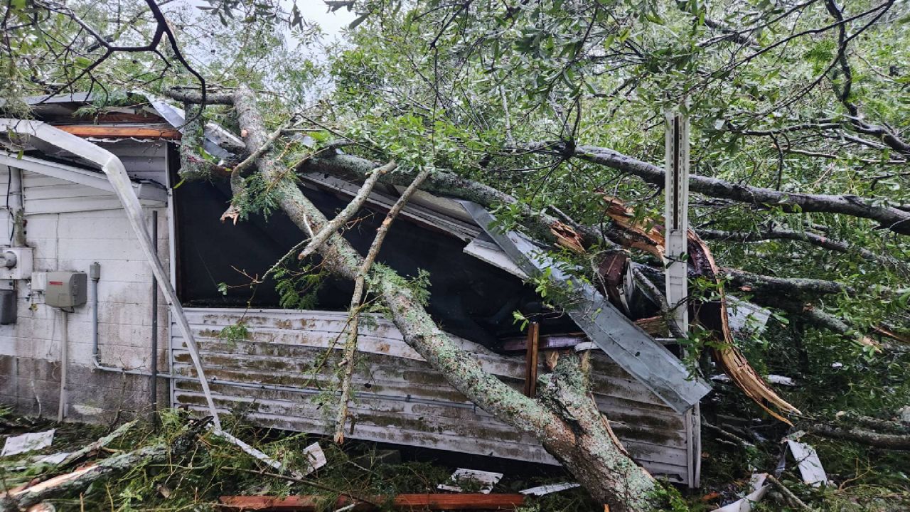 Damage from Hurricane Ian at a home in Polk County. (Spectrum News)
