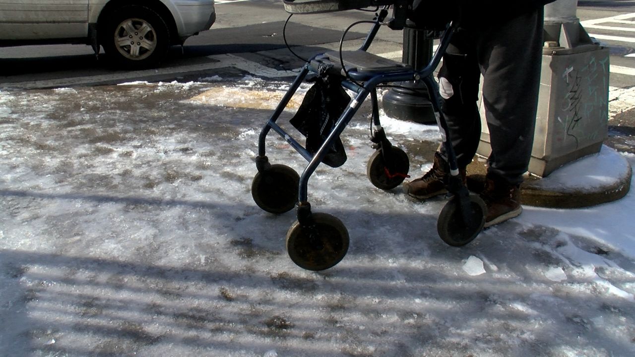 Icy sidewalks an uphill battle for Worcester pedestrians