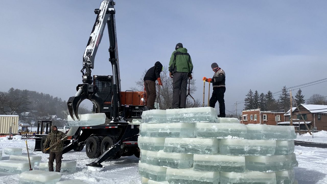 Saranac Lake Winter Carnival Ice Palace Completed