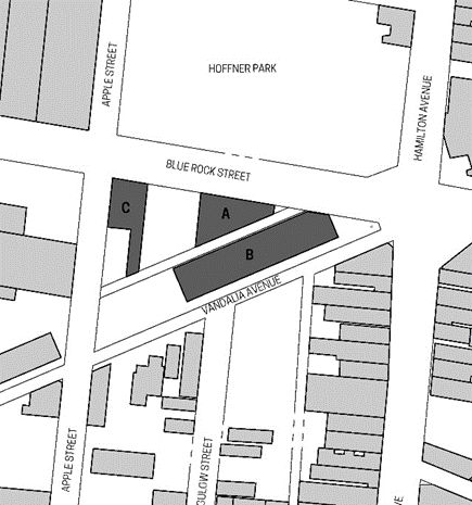 The grid layout of the Vandalia Point development in Northside. (Image courtesy of Over-the-Rhine Community Housing)