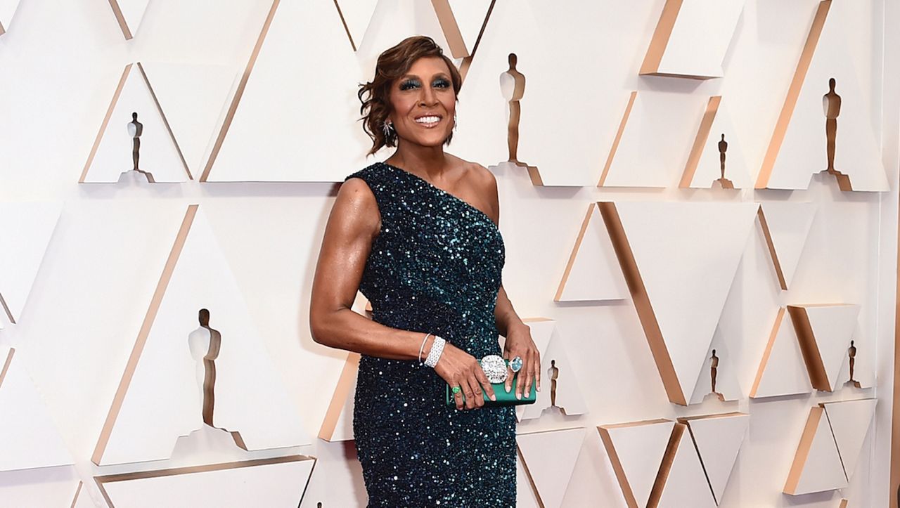 Robin Roberts arrives at the Oscars on Sunday, Feb. 9, 2020, at the Dolby Theatre in Los Angeles. (Photo by Jordan Strauss/Invision/AP)