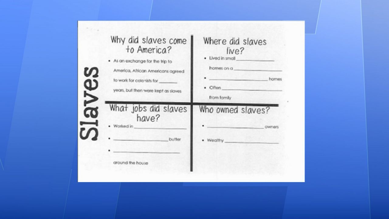 Pittsford CSD apologizes for 4th grade worksheet on slavery