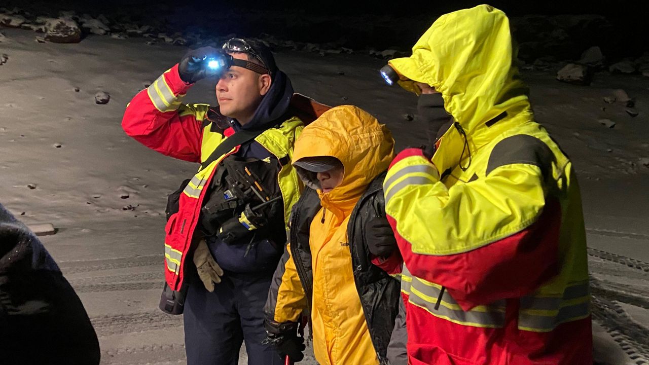 Two Maunakea Rangers assisted the hiker. (University of Hawaii)