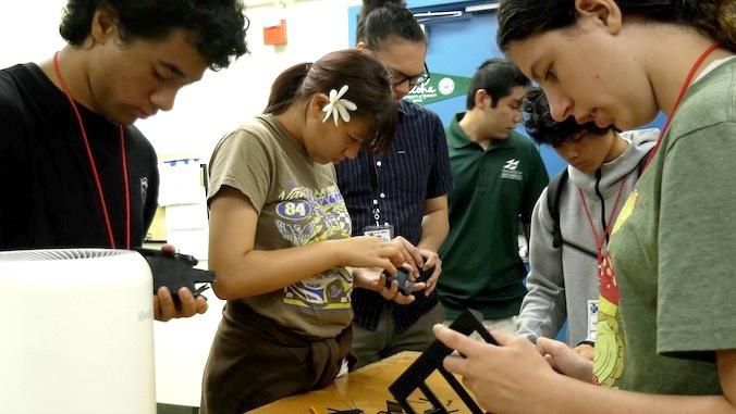 Students created their waʻa (canoe) using a 3D modeling program and 3D printer. (Photo courtesy of the University of Hawaii)