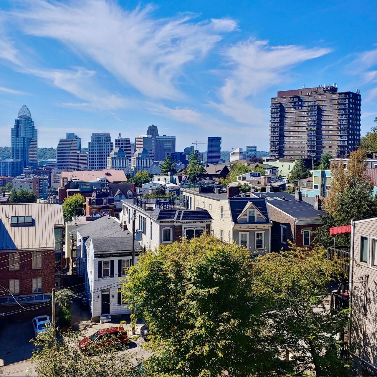 A view of Cincinnati's downtown skyline from one of the city's desirable hilltop neighborhoods. (Casey Weldon/Spectrum News 1)