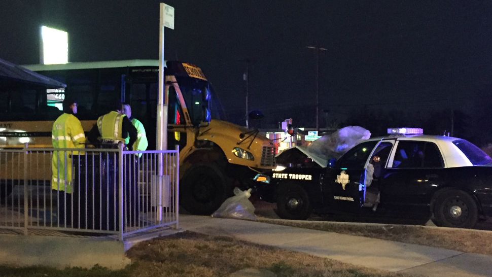 DPS vehicle collides with school bus in East Austin
