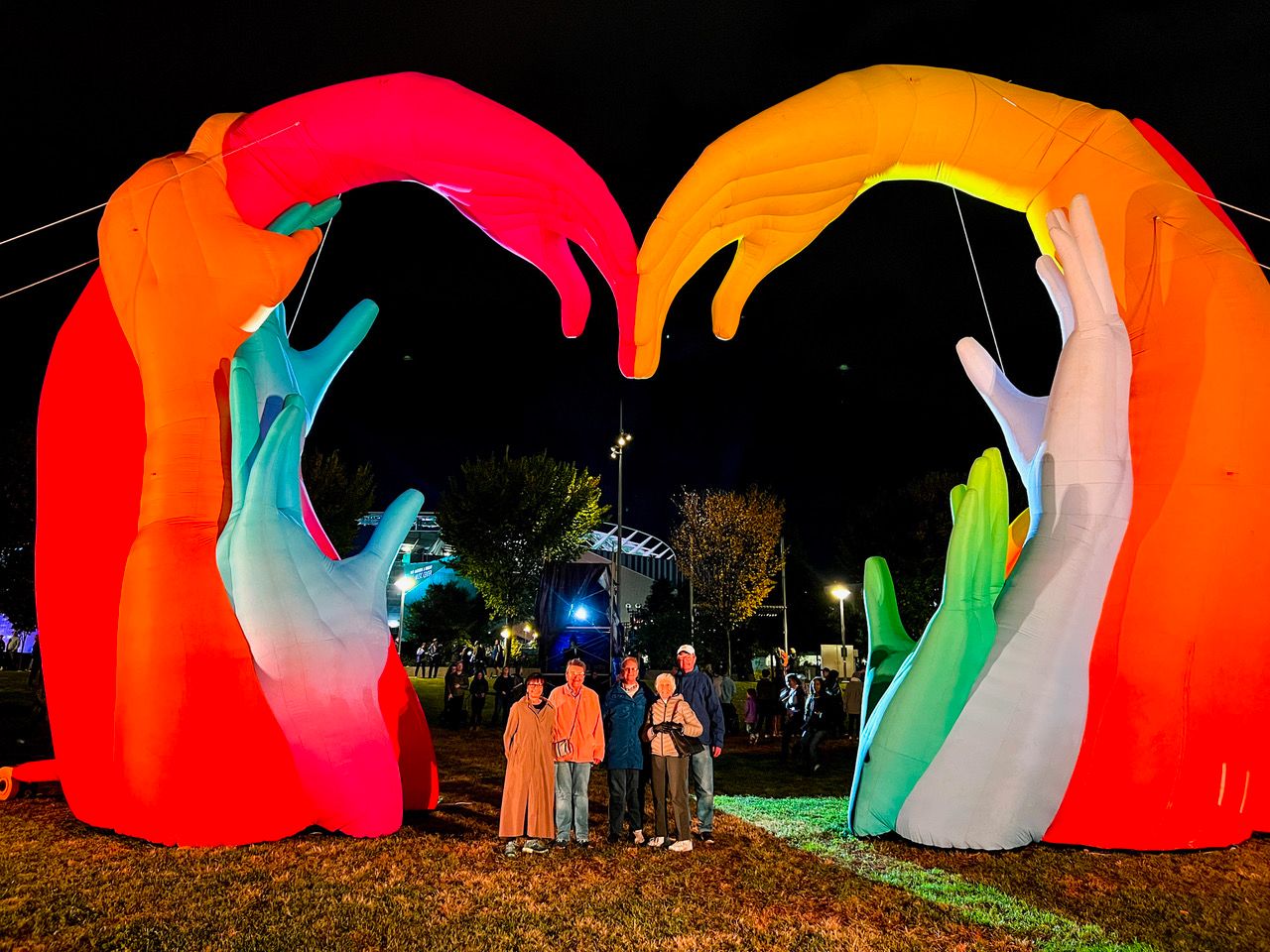An installation set up at Smale Riverfront Park in Cincinnati during BLINK 2022. (Photo courtesy of Maple Knoll Village)