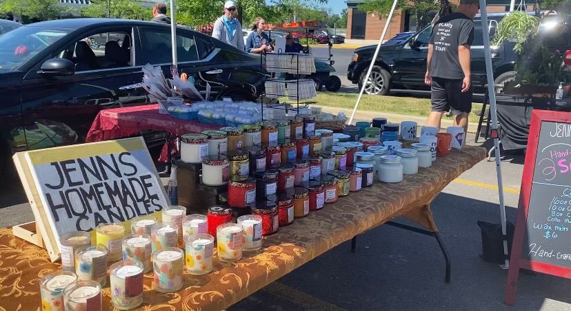 Jenns Homemade Candles booth at Crocker Park Farmers Market (Katie Priefer)