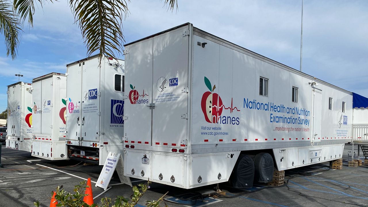 The National Health and Nutrition Examination Survey has four trailers for its mobile testing center which are currently located at the fairgrounds in Orange County. (Spectrum News/William D'Urso)