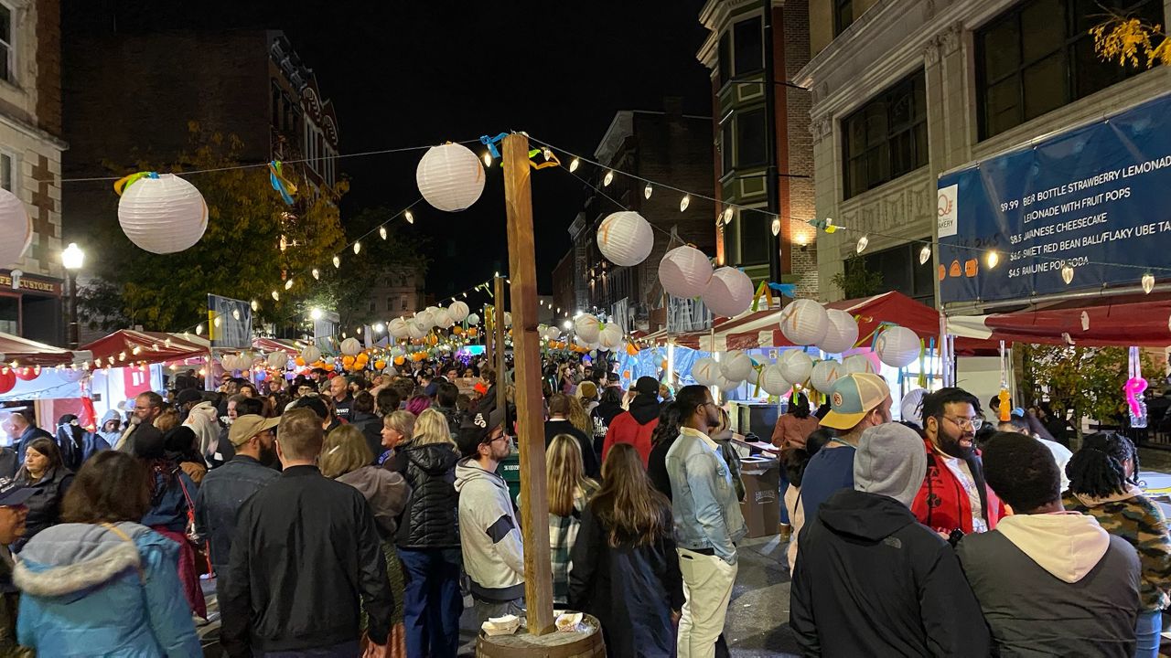Since its redevelopment, Court Street has become home to several events, including this night market during BLINK. (Photo courtesy of Casey Weldon)