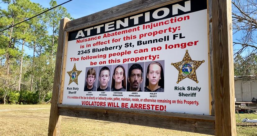 Rather than pursue a criminal case, the Flagler County Sheriff's Office is, for the first time, sued a group of alleged drug offender in civil court to have them evicted from the property they own. (Spectrum News/Katie Streit)