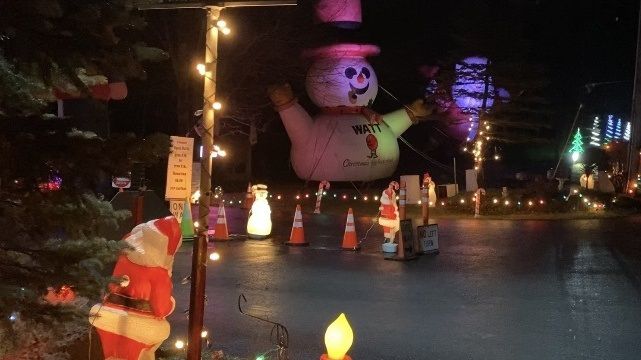 Outdoor Christmas decorations.