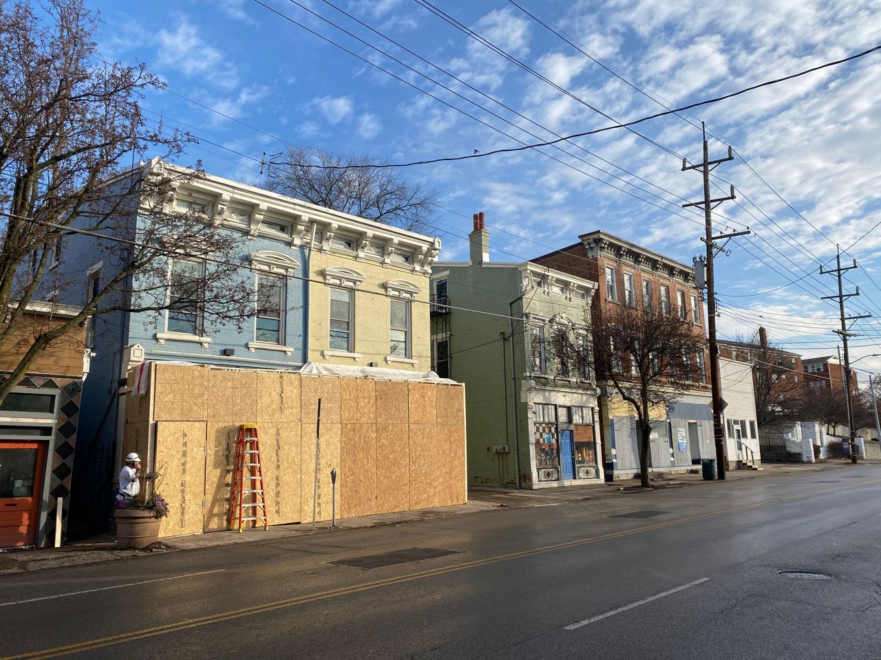 Some of the eight properties that are part of the Warsaw Avenue Creative Campus. (Spectrum News 1/Casey Weldon)