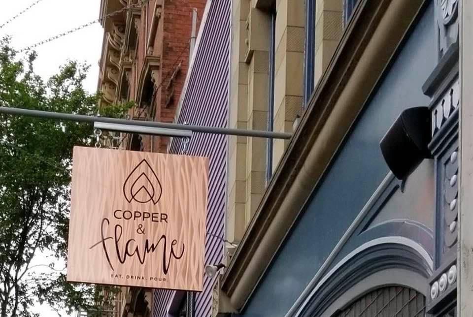 Copper & Flame sign