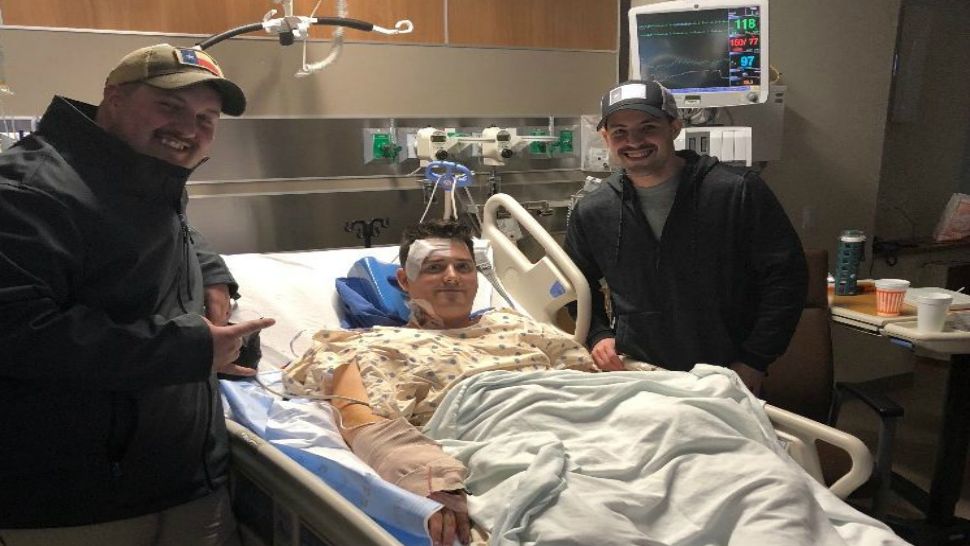 Caldwell County Deputy Jay Johnson recovers from surgery in a hospital in an image released on Feb. 14, 2018. (Source: Caldwell County Sheriff's Office)