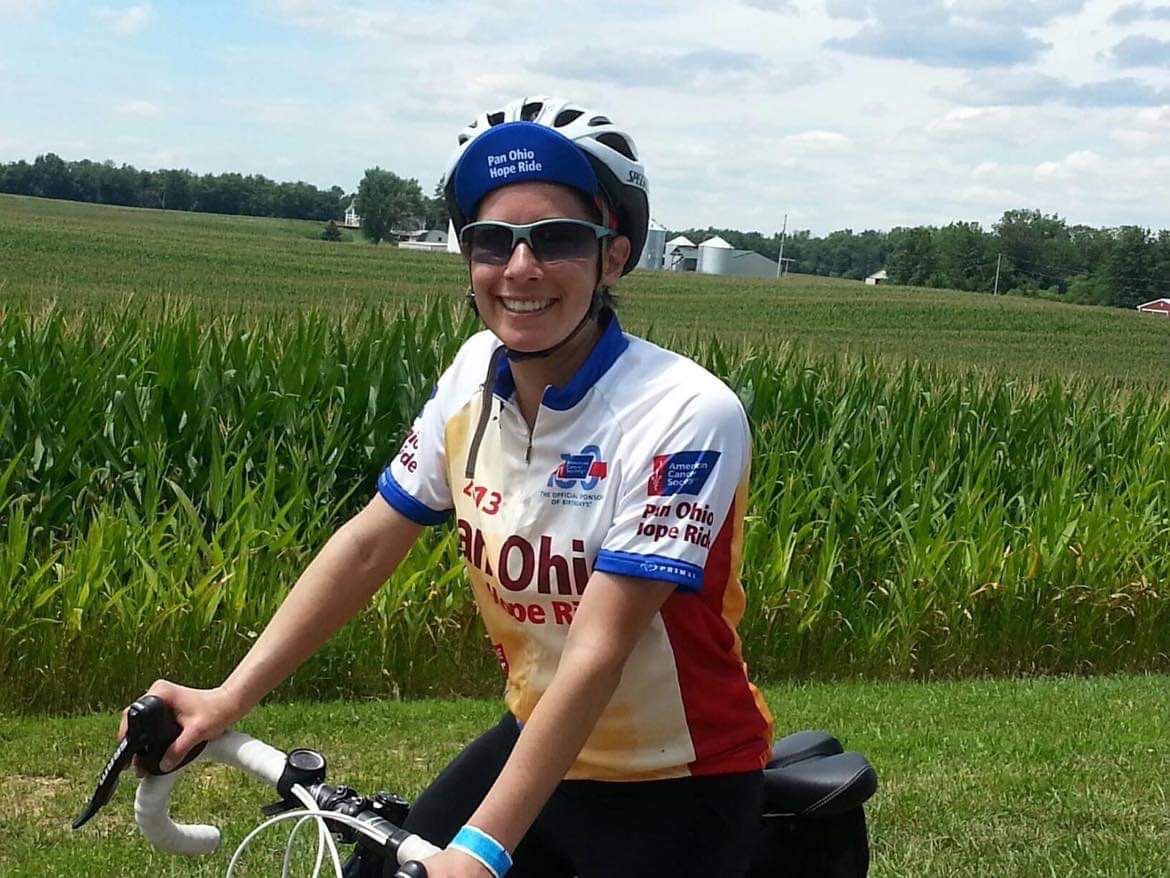 Katie Varatta, a Cincinnati-area cyclist, on the road on her bike. (Photo courtesy of Katie Varatta)