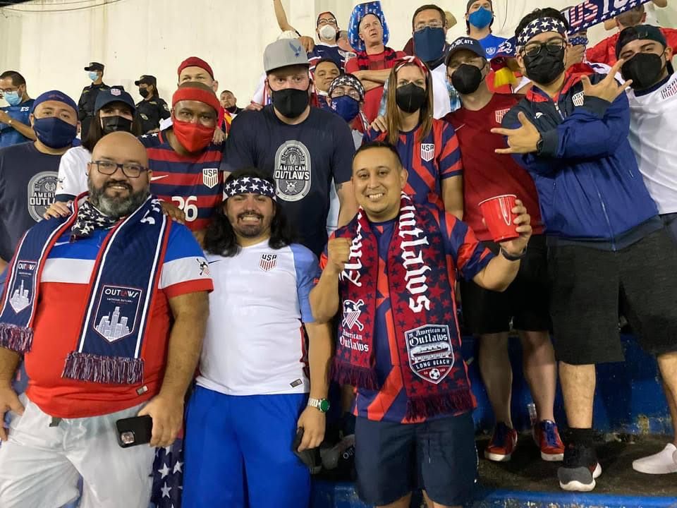 Axel Valladares and other American Outlaws attend a U.S. national team soccer match (Provided)