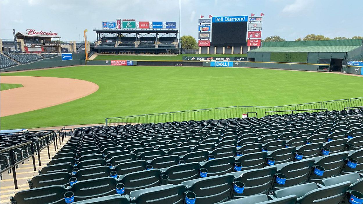 An empty Dell Diamond in Round Rock, Texas, appears in this image from March 2020. (Spectrum News 1/Travic Recek)