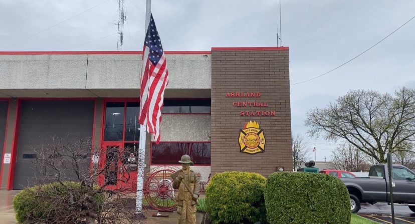 Flag at half mast for Lt. Philip Wigal 