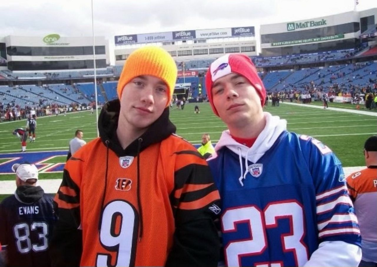 Joe (L) and Glenn Goodberry (R) traveled from the Buffalo area for the showdown between the Bills and the Bengals. (Photo courtesy of Glenn Goodberry)