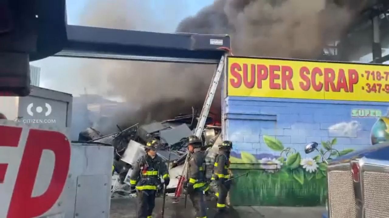 Fire at the Astoria warehouse in Queens