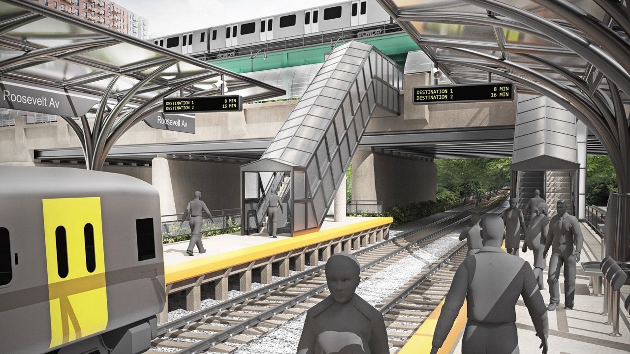 A rendering of a conventional rail station on the proposed Interborough Express. (Courtesy of MTA)