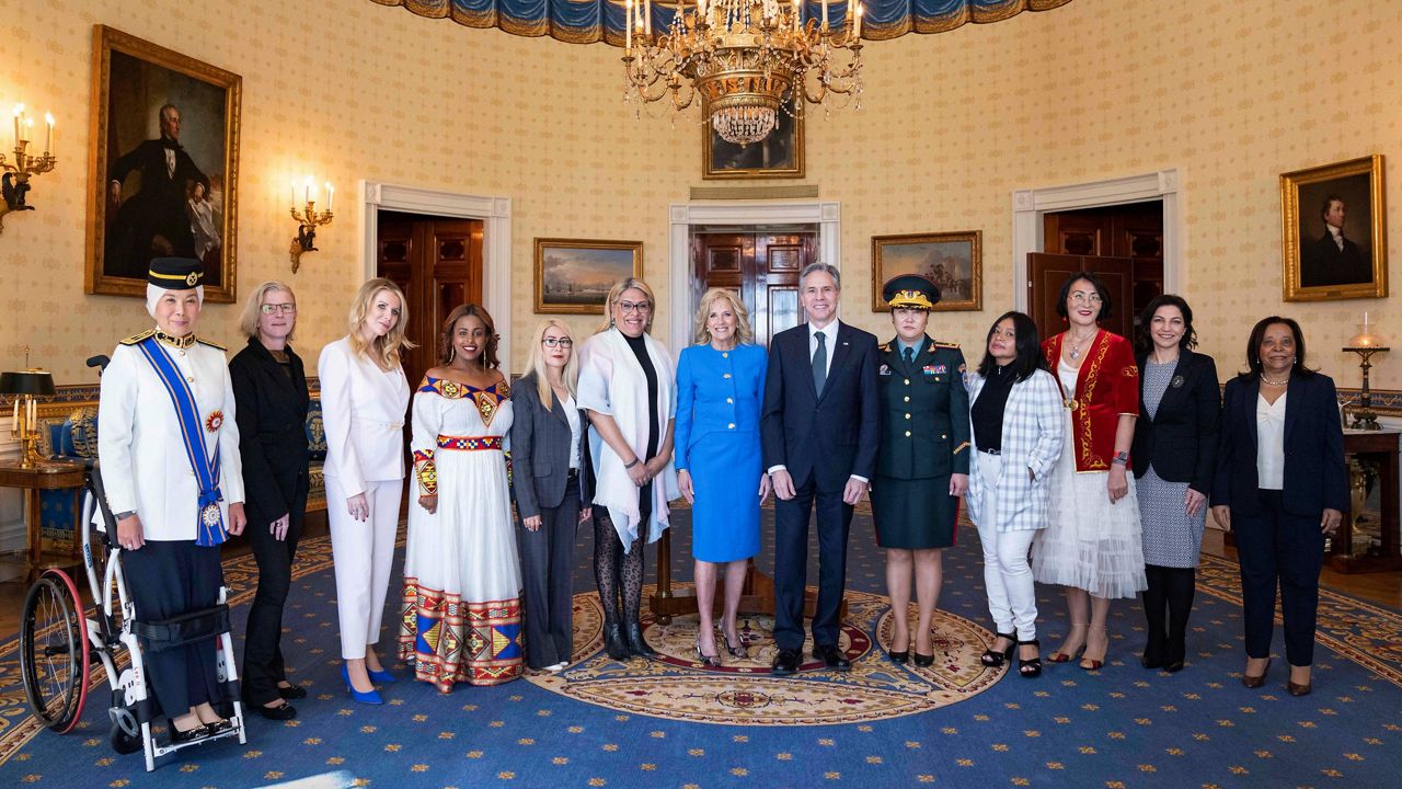 "On International Women’s Day, we celebrate a group of incredible, courageous women and their extraordinary work pursuing justice, freedom, and peace around the world," First lady Jill Biden posted on Twitter. 