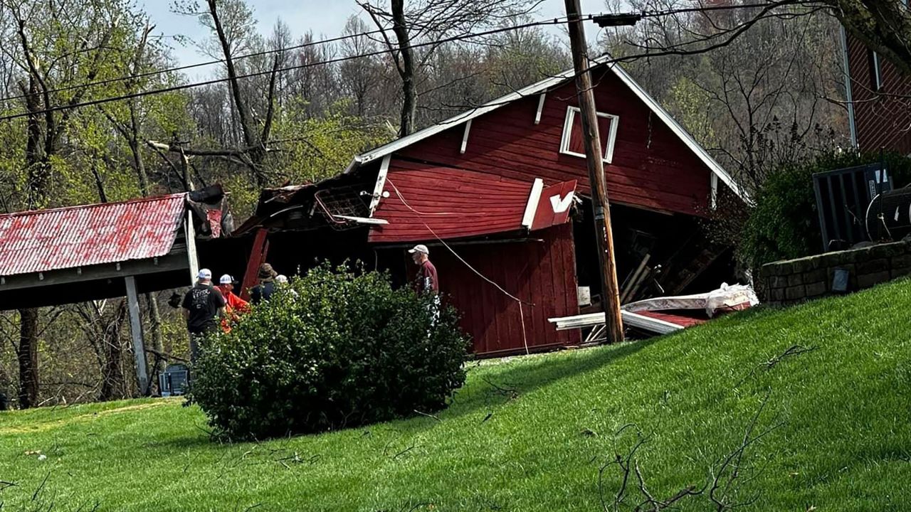 Strong storms leave behind damage in Ironton. (Photo courtesy of Cindy Rudmann)
