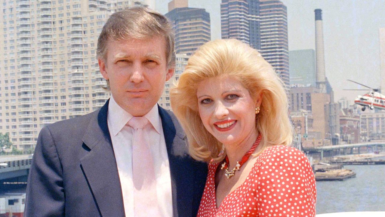 Donald Trump and his first wife Ivana are pictured aboard his yacht Trump Princess on the East River in New York City, July 1988. (AP Photo/Marty Lederhandler)