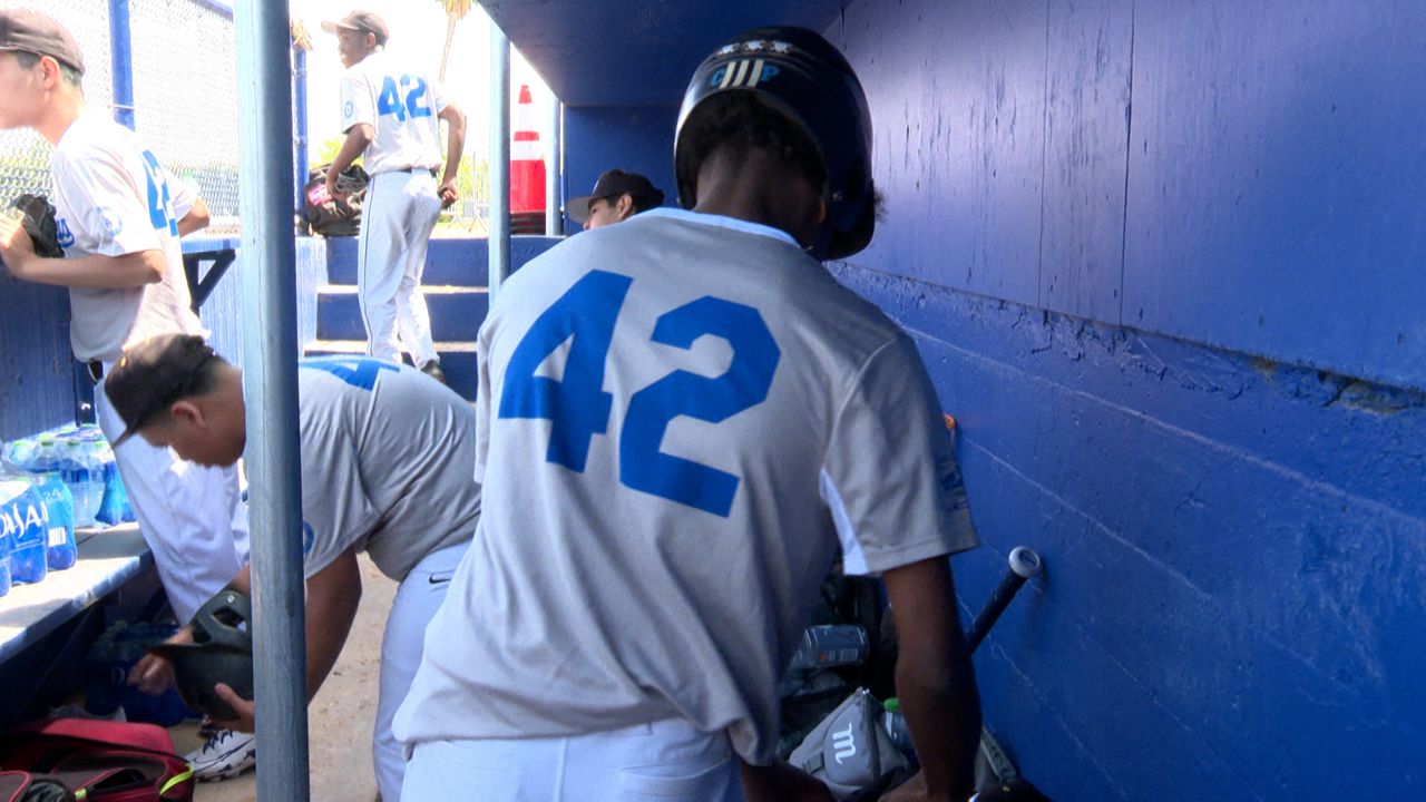 Dodger uniforms display '42' tonight in honor of Jackie Robinson