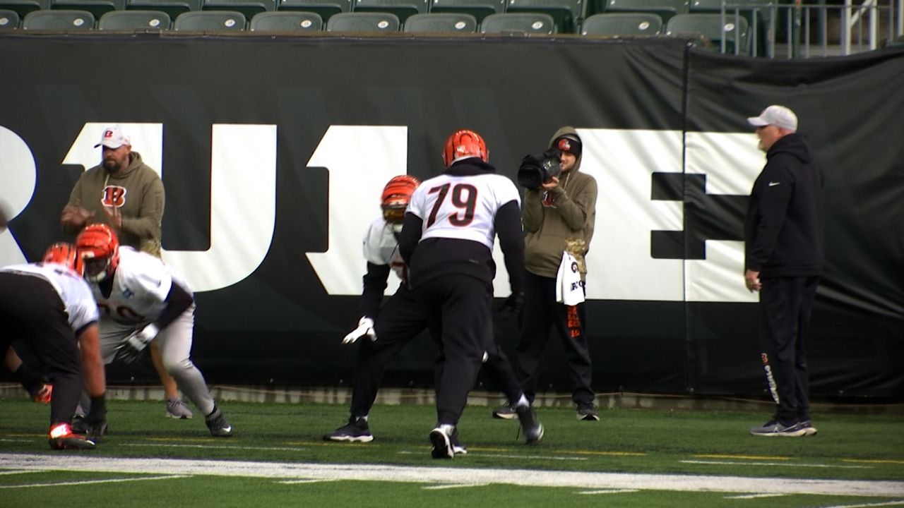 Bengals Rookies play flag football with schoolkids