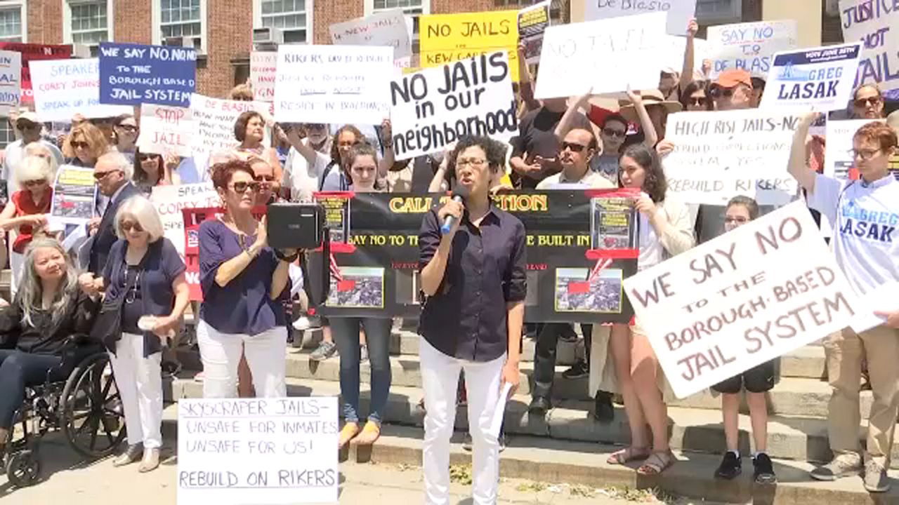 Queens residents protest Rikers Island proposal