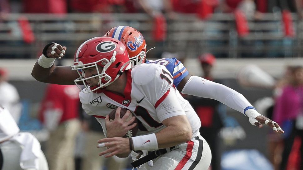 Bulldog quarterback Jake Fromm completed 20 of 30 passes for 279 yards and two touchdowns against the Gators on Saturday.