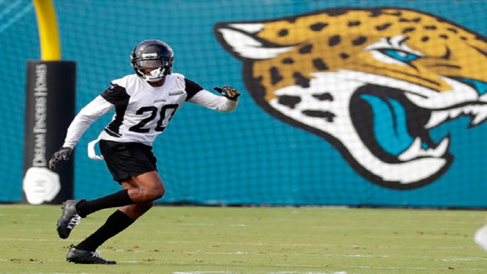 Jacksonville Jaguars cornerback Jalen Ramsey runs a defensive drill during an NFL football practice Tuesday, June 12, 2018, in Jacksonville, Fla. (AP Photo/John Raoux)
