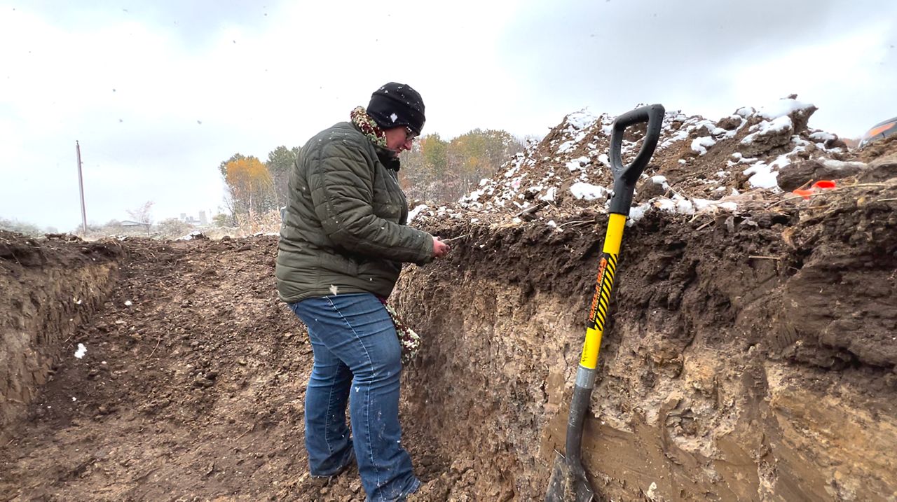 Jaime Patton in a soil pit in Marathon County, Wisconsin.