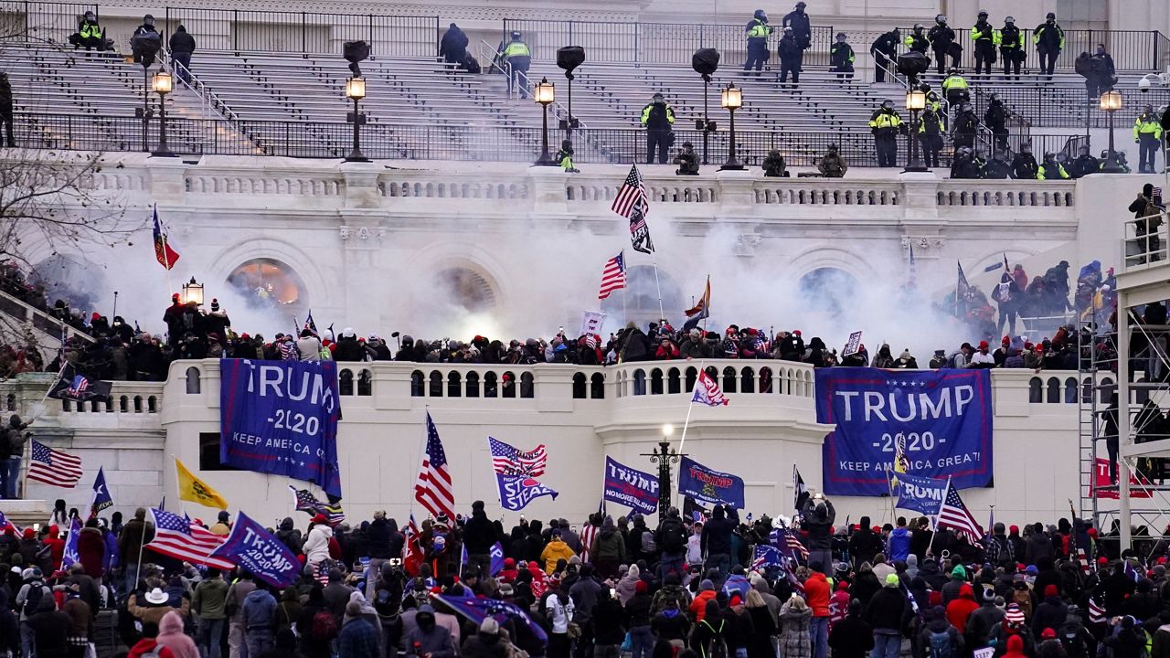 Insurrectionists loyal to President Donald Trump storm the U.S. Capitol on Jan. 6, 2021 in Washington.