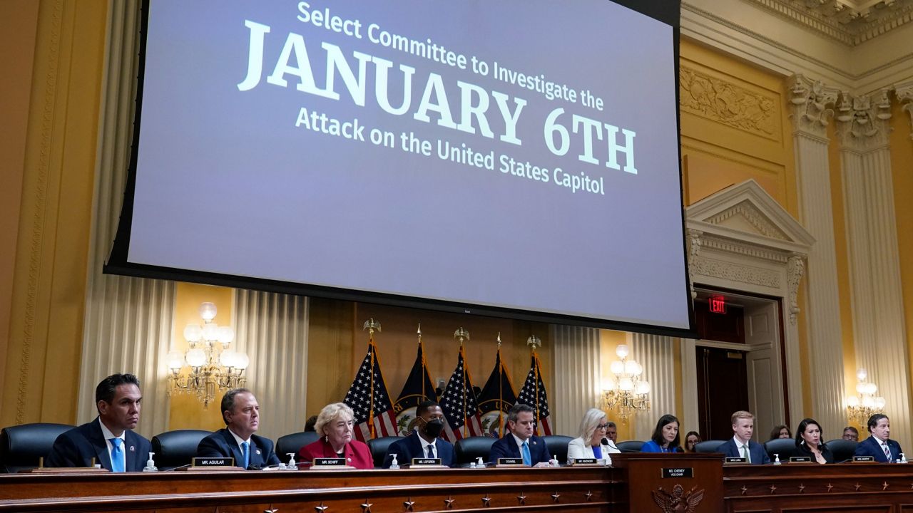 The House committee investigating the Jan. 6 attack on the U.S. Capitol holds a hearing Thursday night at the Capitol. (AP Photo/J. Scott Applewhite)