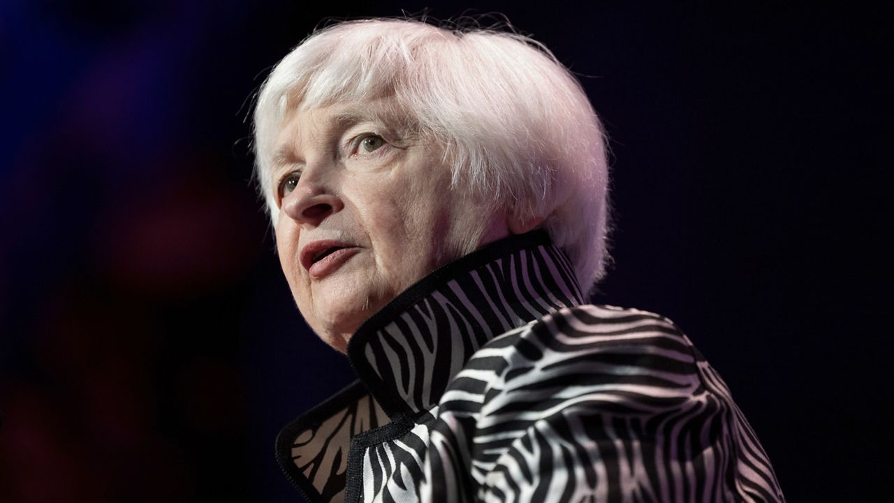 Secretary of the Treasury Janet Yellen speaks at the Atlantic Council Global Citizen Awards, Sept. 20, 2023, in New York. (AP file photo/Julia Nikhinson)