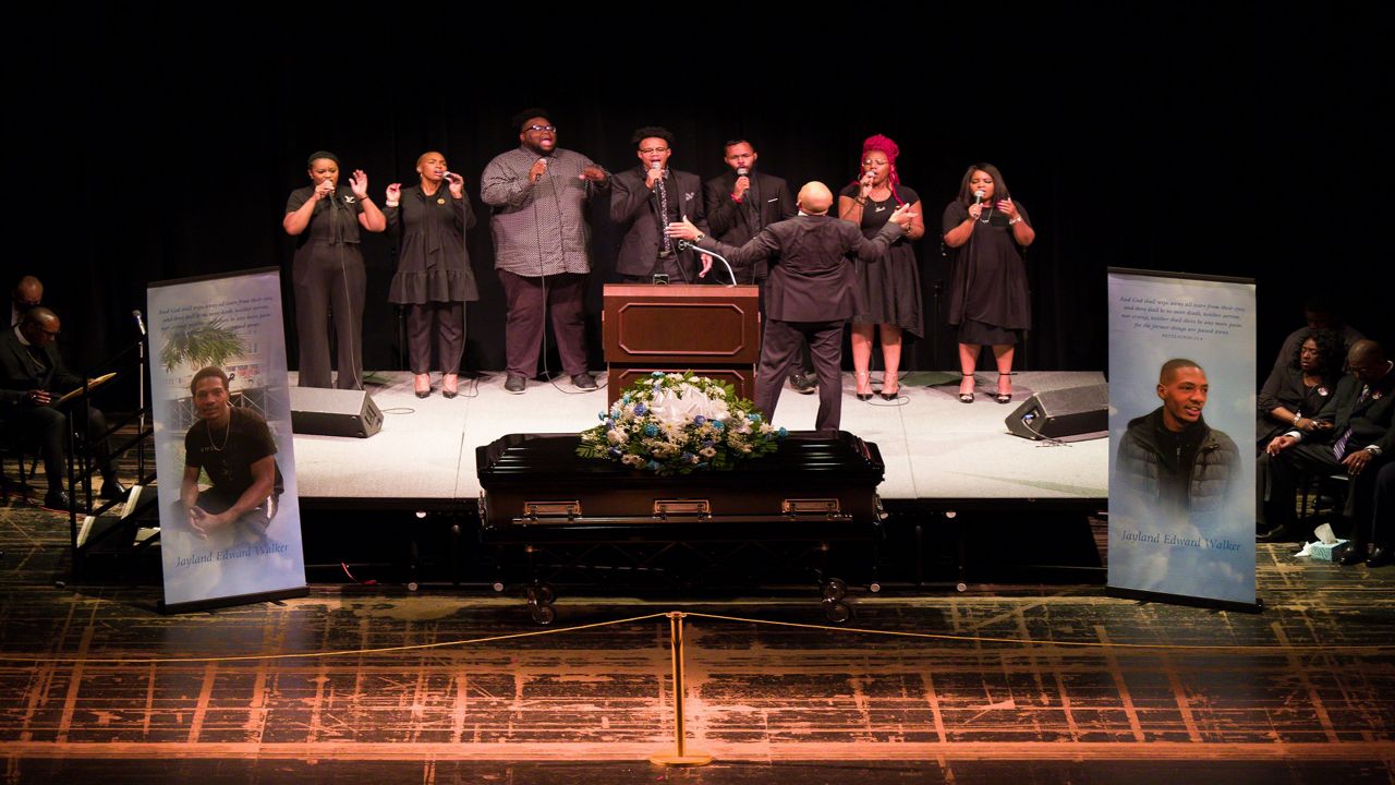 The funeral of Jayland Walker at the Akron Civic Theatre. 