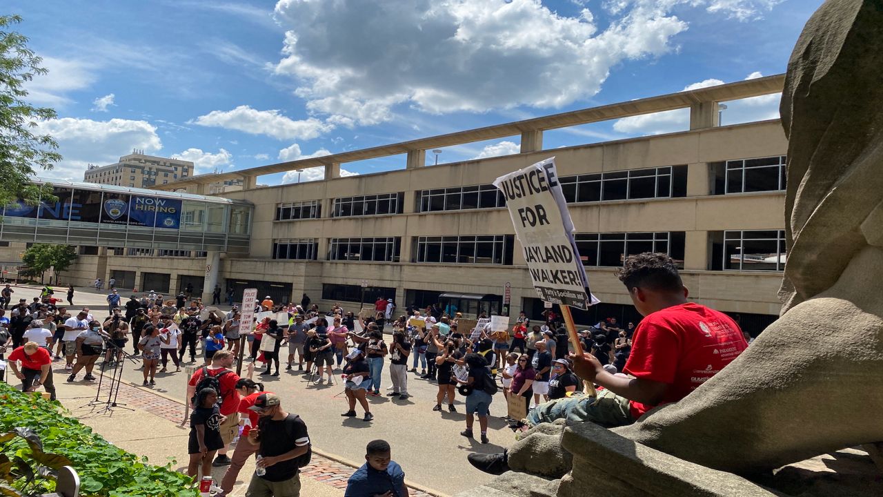 Akron protests went on for weeks following the police shooting of Jayland Walker last June. (Spectrum News 1/Jennifer Conn)